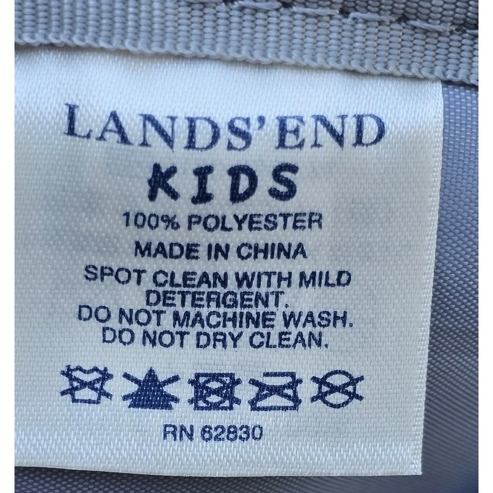 Lands End Kids Backpack & Lunch Box Set Purple School Novelty Print Vintage NOS